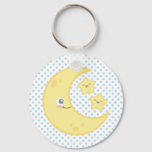 Kawaii Moon en Stars Sleutelhanger