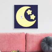Kawaii Moon en Stars Wrapped Canvas (Insitu (Woonkamer))