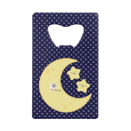 Kawaii Moon et étoiles Carte de crédit Ouverture d (Dos)