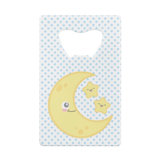 Kawaii Moon et étoiles Carte de crédit Ouverture d (Dos)