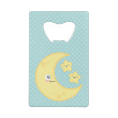 Kawaii Moon et étoiles Carte de crédit Ouverture d (Devant)