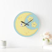 Kawaii Moon et Stars Mur Horloge (Maison)