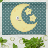Kawaii Moon et Stars Serviette de cuisine (Plié)