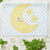 Kawaii Moon et Stars Serviette de cuisine (Plié)