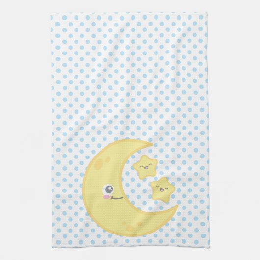 Kawaii Moon et Stars Serviette de cuisine (Vertical)
