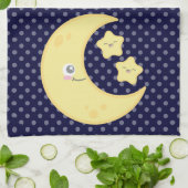 Kawaii Moon et Stars Serviette de cuisine (Plié)