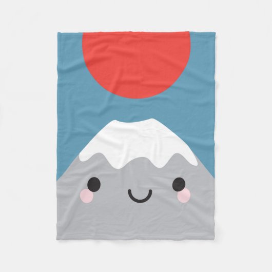 Kawaii Mt Fuji San Fleece Deken (Voorkant)