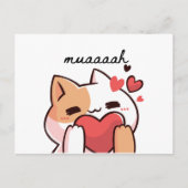 Kawaii muah kiss from cutie cat Carte postale (Devant)
