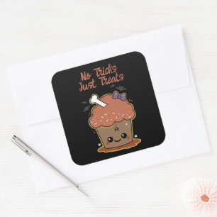 Kawaii Muffin Halloween Vierkante Sticker