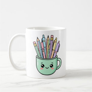 Kawaii Mug de Café Crayons Prof Merci G