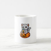 Kawaii Mummy Cat Drink Boba Tea Halloween Pumpk Koffiemok (Center)