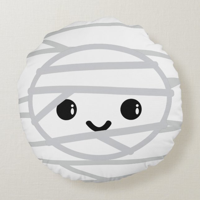 Kawaii Mummy Round Pillow Rond Kussen (Achterkant)