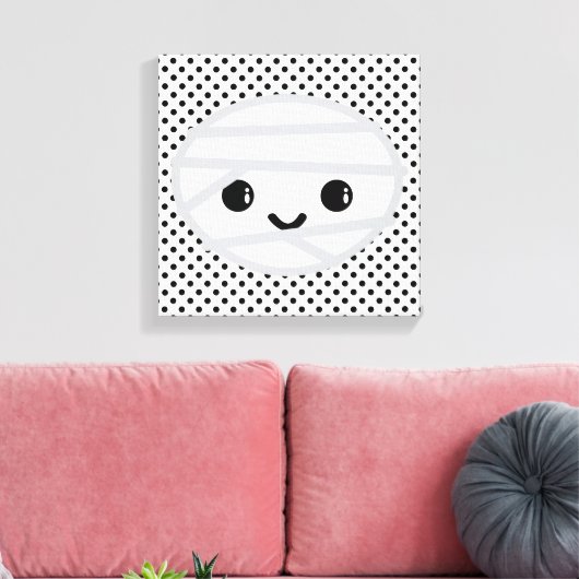 Kawaii Mummy Wrapped Canvas (Insitu (Woonkamer))