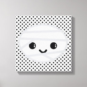 Kawaii Mummy Wrapped Canvas Afdruk