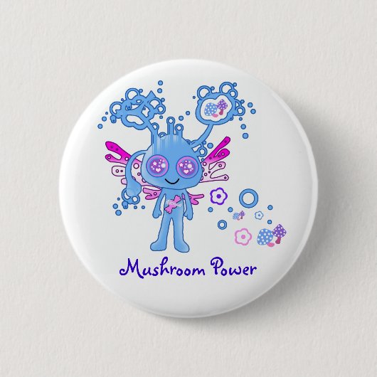 Kawaii Mushroom Power Button (Voorkant)