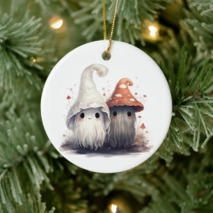 Kawaii Mushroom Trolls Keramisch Ornament