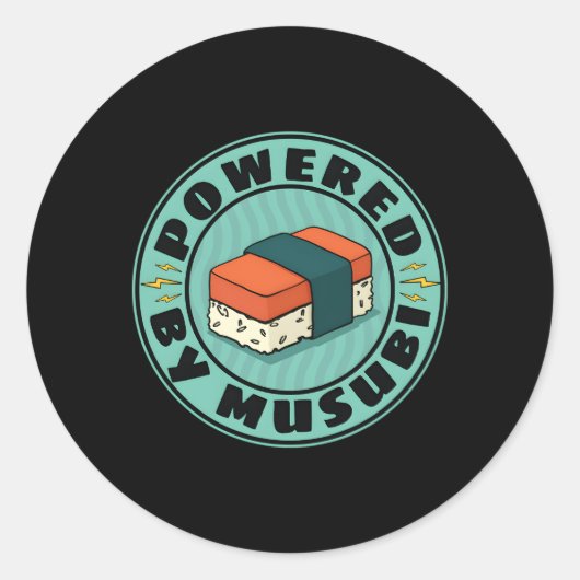 Kawaii Musubi Ronde Sticker (Voorkant)