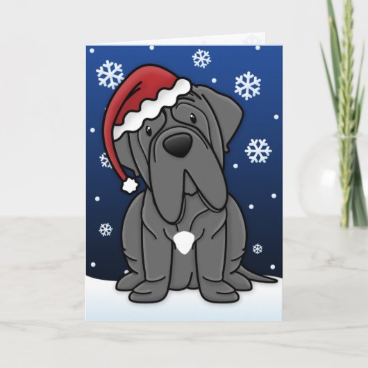 Kawaii Napolitaanse Mastiff Kerst Kaart (Voorkant)