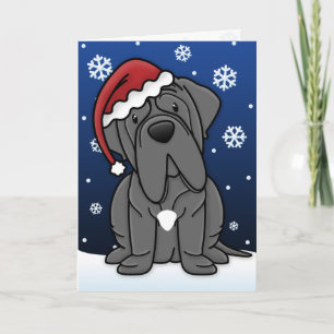 Kawaii Napolitaanse Mastiff Kerst Kaart