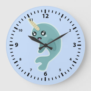 Kawaii Narwhal Grote Klok