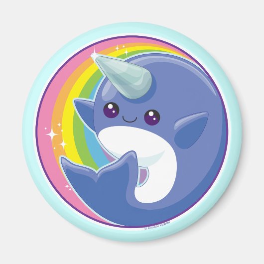 Kawaii Narwhal Magneet (Voorkant)