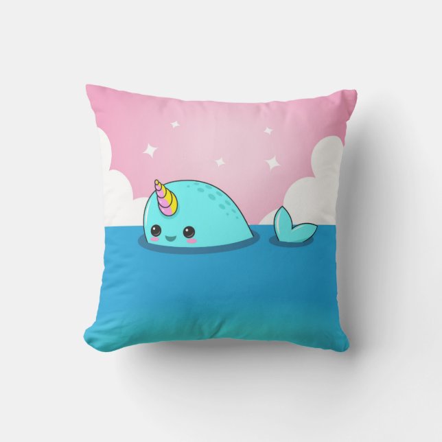 Kawaii Narwhal Pillow Kussen (Voorkant)