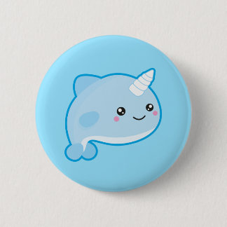 Kawaii Narwhal Ronde Button 5,7 Cm