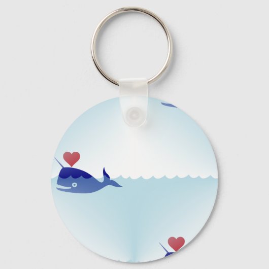 kawaii narwhal sleutelhanger (Voorkant)