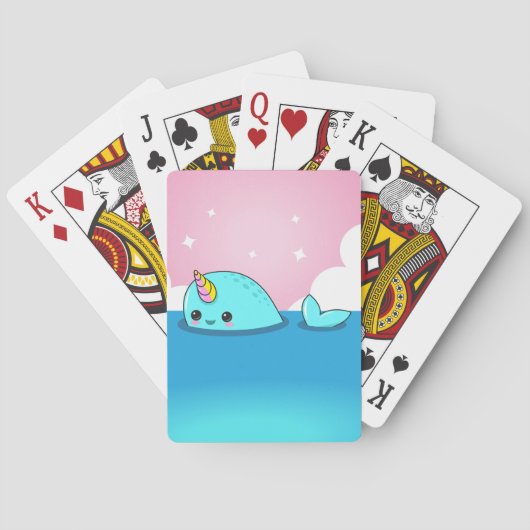 Kawaii Narwhal-speelkaarten Pokerkaarten (Achterkant)