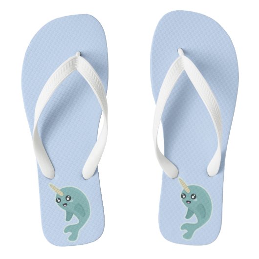 Kawaii Narwhal Teenslippers (Voetbed)