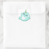 Kawaii Narwhal Vierkante Sticker (Tas)