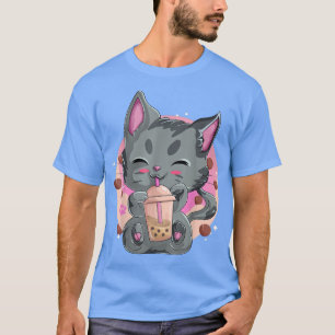 Kawaii Neko Cat Anime Shirten voor vrouwen, Bubble T-shirt