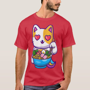 Kawaii Neko Ramen Cat Anime Japanse Cute Gifts Fo T-shirt