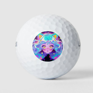 Kawaii Neon Cat Fursona Furry Anime Meisje Golfballen