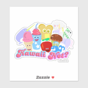 Kawaii Niet Slogan Gelukkig Schattig Voedsel Karak Sticker