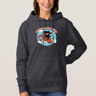 Kawaii Ninja Cat Ride the Dragon Hoodie