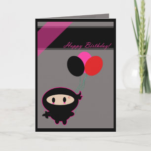 Kawaii Ninja Happy Birthday Kaart