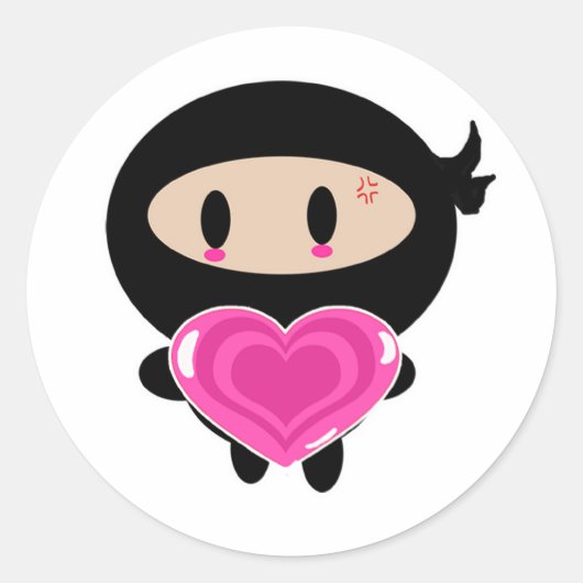 Kawaii Ninja Heart Giver Sticker (Voorkant)