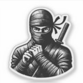 Kawaii Ninja Warrior Sticker – Cute Design (Voorkant)