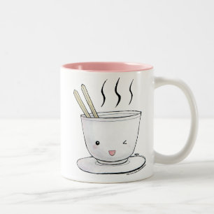 kawaii noedels tweekleurige koffiemok