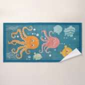 Kawaii Octopus Artwork Beach Serviette (Serviette de bain)