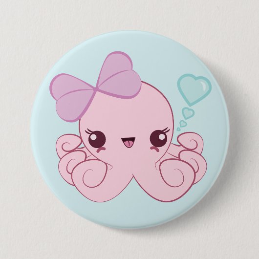 Kawaii Octopus Button (Voorkant)
