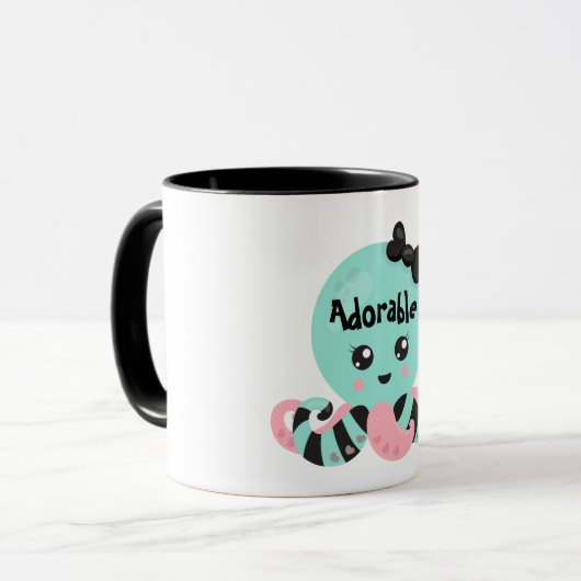 Kawaii Octopus Design Mok (Voorkant links)