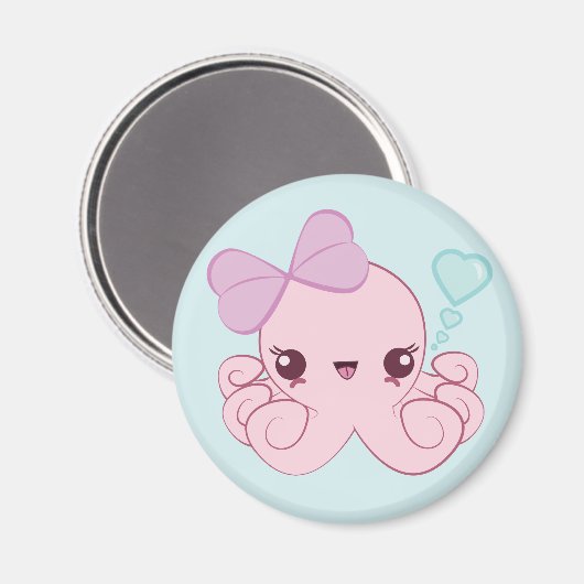 Kawaii Octopus magneet (Voorkant / Achterkant)