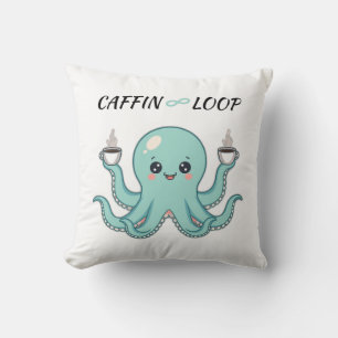 Kawaii Octopus Pillow - Caffin Loop Coffee Vibes Kussen