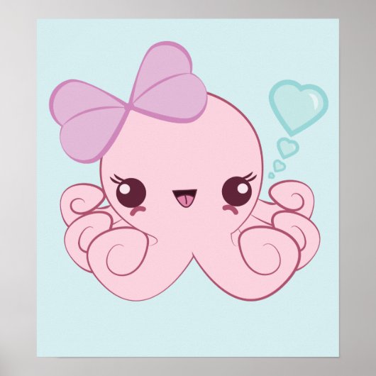 Kawaii Octopus Poster (Voorkant)
