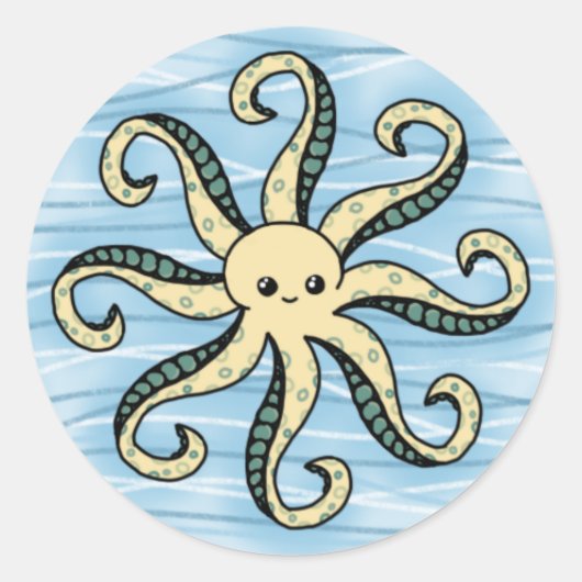 Kawaii octopus Stickers zeehonden (Voorkant)