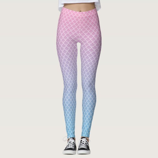 Kawaii Ombre Mermaid Pattern Leggings (Voorkant)