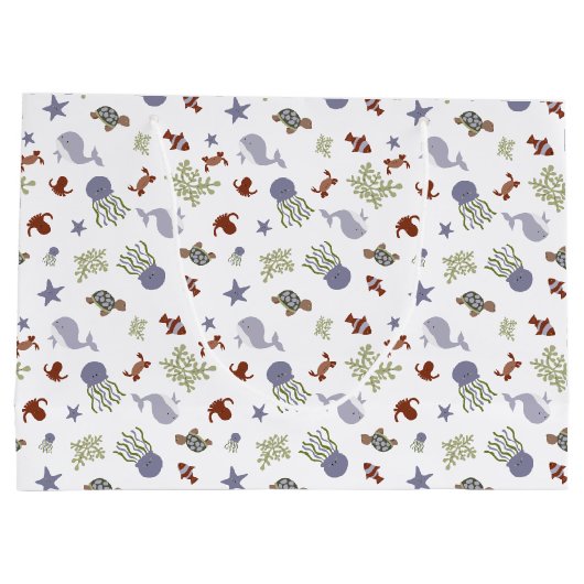 Kawaii onder het Zee Baby shower Neutraal Groot Cadeauzakje (Achterkant)