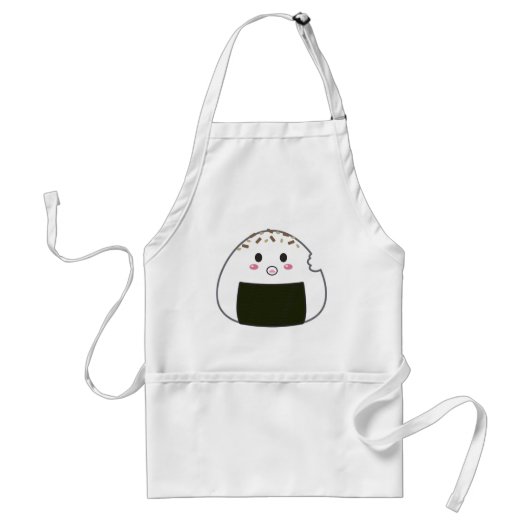 Kawaii "Onigiri" Rice Ball met bitemark Standaard Schort (Voorkant)